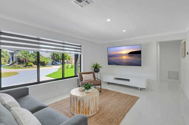 918 Turner Rd, Delray Beach, FL 33483 - living area with visible vents, recessed lighting, baseboards, and finished concrete flooring