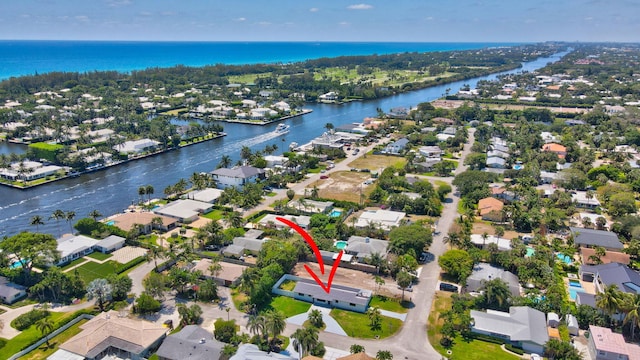 918 Turner Rd, Delray Beach, FL 33483 - bird's eye view featuring a water view and a residential view
