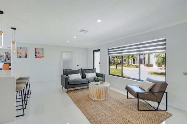 918 Turner Rd, Delray Beach, FL 33483 - living room with recessed lighting, baseboards, and visible vents