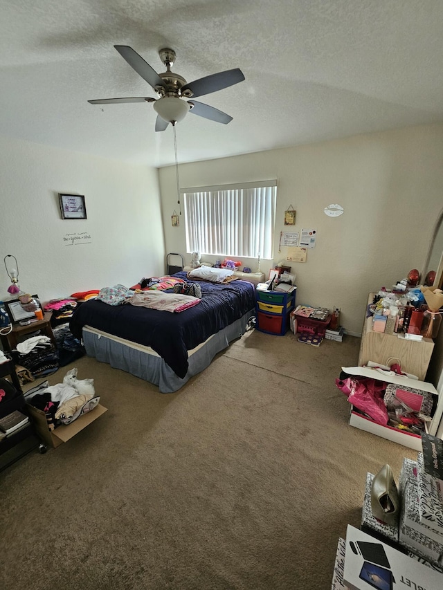 2128 Oakmont Dr Unit 2128, Riviera Beach, FL 33404 - bedroom featuring carpet flooring, a ceiling fan, and a textured ceiling