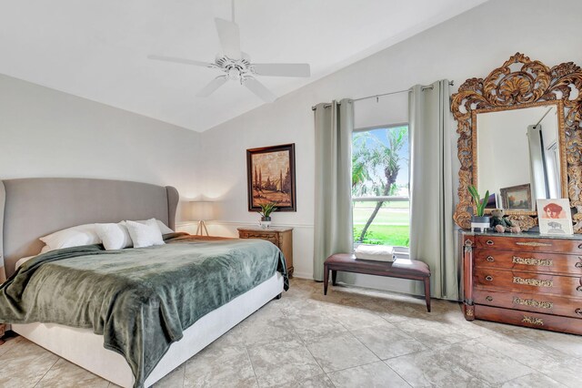 17352 Antigua Point Way, Boca Raton, FL 33487 - bedroom with a ceiling fan and lofted ceiling