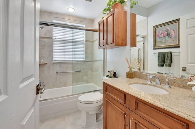 17352 Antigua Point Way, Boca Raton, FL 33487 - bathroom featuring vanity, combined bath / shower with glass door, and toilet