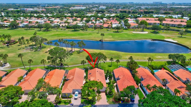 17352 Antigua Point Way, Boca Raton, FL 33487 - aerial view with a water view, golf course view, and a residential view