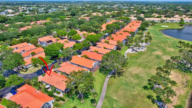 17352 Antigua Point Way, Boca Raton, FL 33487 - drone / aerial view with a water view, view of golf course, and a residential view