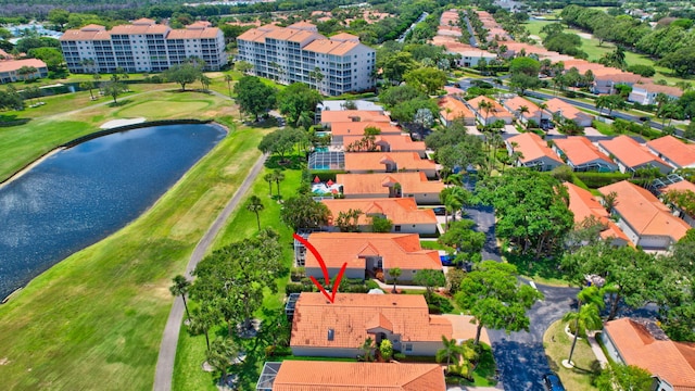 17352 Antigua Point Way, Boca Raton, FL 33487 - bird's eye view with a water view and view of golf course