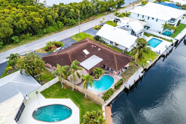 3163 NE 8th Ave, Boca Raton, FL 33431 - aerial view of a pool and a nearby body of water