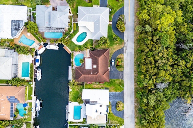3163 NE 8th Ave, Boca Raton, FL 33431 - bird's eye view of a pool area and a nearby body of water