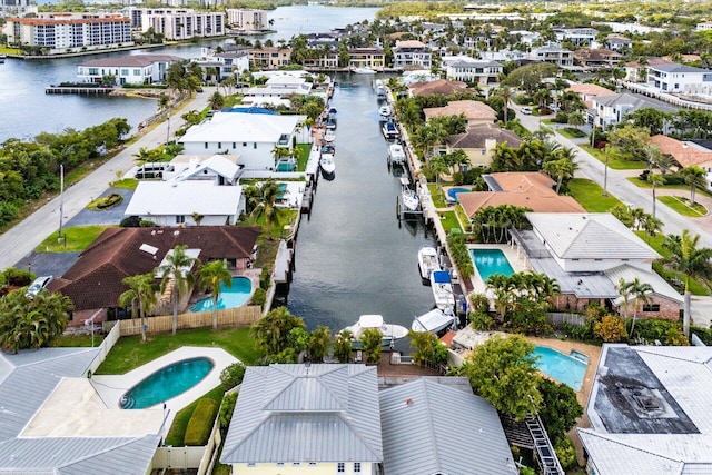 3163 NE 8th Ave, Boca Raton, FL 33431 - aerial view of residential area with a pool and a large body of water