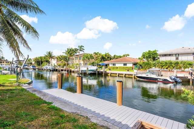 3163 NE 8th Ave, Boca Raton, FL 33431 - dock area featuring a water view and a residential view