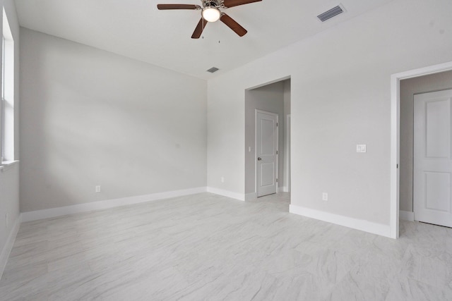 899 Gladiola Ave, Sebastian, FL 32958 - empty room with ceiling fan, visible vents, and baseboards