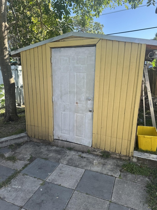 view of shed