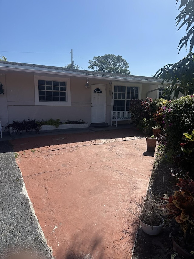 view of front of home with stucco siding