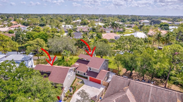 drone / aerial view featuring a residential view