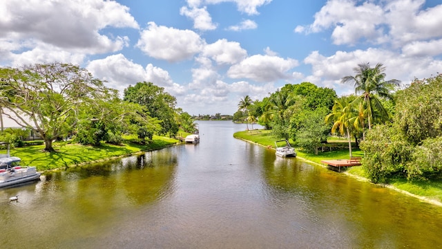 water view with a dock