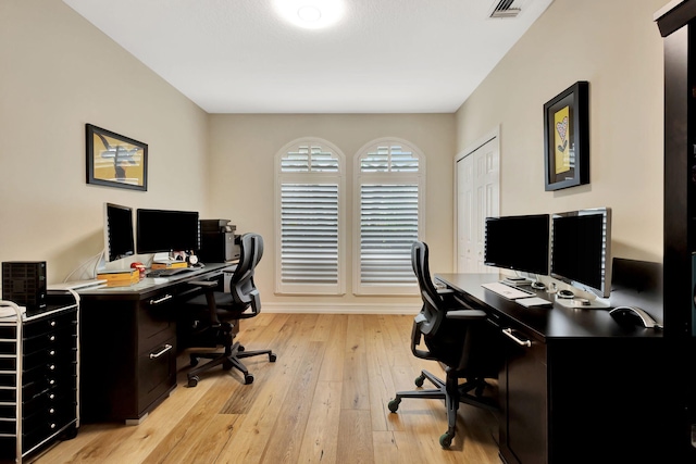 2465 Chesapeake Cir, West Palm Beach, FL 33409 - office area with light wood-style floors and visible vents