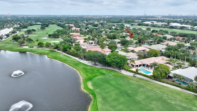 2465 Chesapeake Cir, West Palm Beach, FL 33409 - drone / aerial view featuring a water view, a residential view, and golf course view