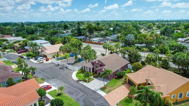 aerial view with a residential view
