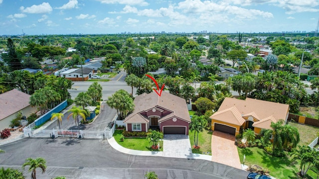 drone / aerial view featuring a residential view