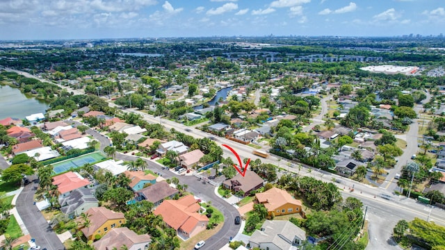bird's eye view with a residential view
