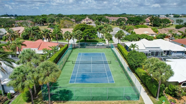 aerial view with a residential view