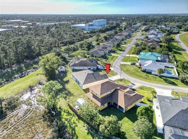 aerial view featuring a residential view