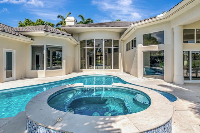 7090 Ayrshire Ln, Boca Raton, FL 33496 - view of pool with a pool with connected hot tub and a patio
