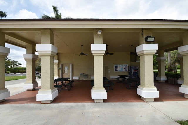 view of patio / terrace with ceiling fan