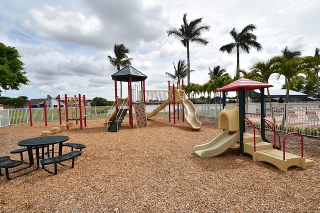 community play area with fence