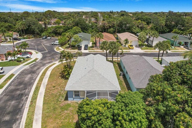 drone / aerial view with a residential view