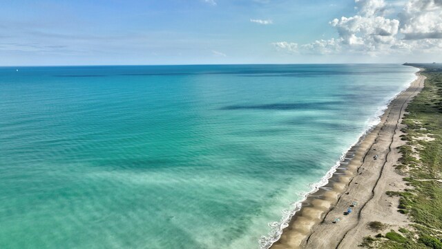 view of water feature with a view of the beach