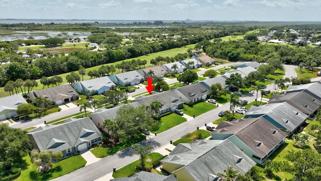 drone / aerial view featuring a residential view