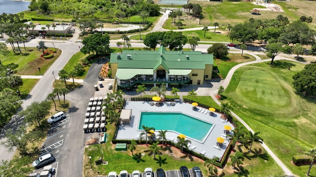 4059 Gator Trace Rd, Fort Pierce, FL 34982 - aerial overview of property's location featuring a pool