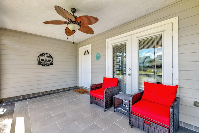 4059 Gator Trace Rd, Fort Pierce, FL 34982 - view of patio / terrace with french doors and a ceiling fan