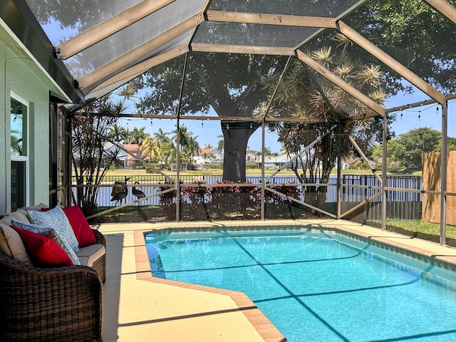 6446 Terra Rosa Cir, Boynton Beach, FL 33472 - view of pool with glass enclosure, a fenced backyard, and a patio area