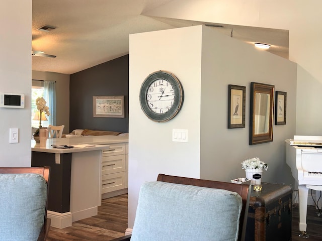 6446 Terra Rosa Cir, Boynton Beach, FL 33472 - dining room with dark wood-style flooring and lofted ceiling