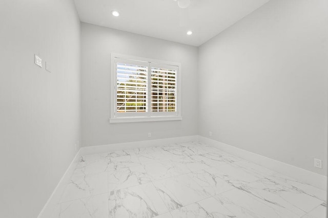 3352 SE Cascadia Way, Hobe Sound, FL 33455 - unfurnished room featuring baseboards, recessed lighting, and marble finish floor