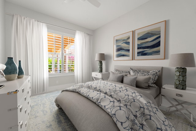 3352 SE Cascadia Way, Hobe Sound, FL 33455 - carpeted bedroom featuring a ceiling fan