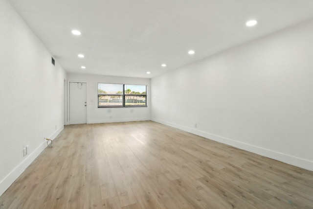 3107 SW 20th Ter Unit C-1, Delray Beach, FL 33445 - unfurnished room with recessed lighting, light wood finished floors, visible vents, and baseboards