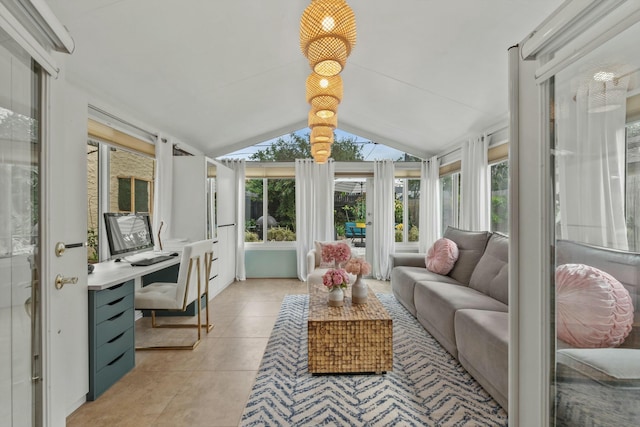 951 Selkirk St, West Palm Beach, FL 33405 - sunroom / solarium with tile patterned flooring and lofted ceiling