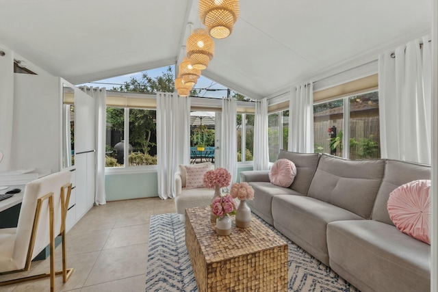 951 Selkirk St, West Palm Beach, FL 33405 - sunroom featuring lofted ceiling and tile patterned floors