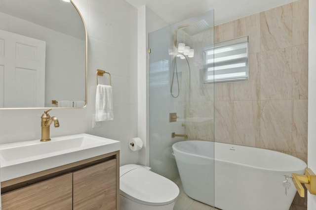 951 Selkirk St, West Palm Beach, FL 33405 - full bath featuring a freestanding tub, vanity, and toilet