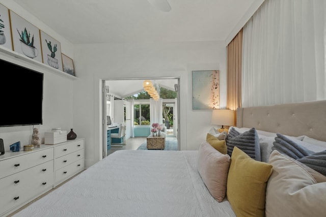 951 Selkirk St, West Palm Beach, FL 33405 - bedroom with access to outside and ceiling fan