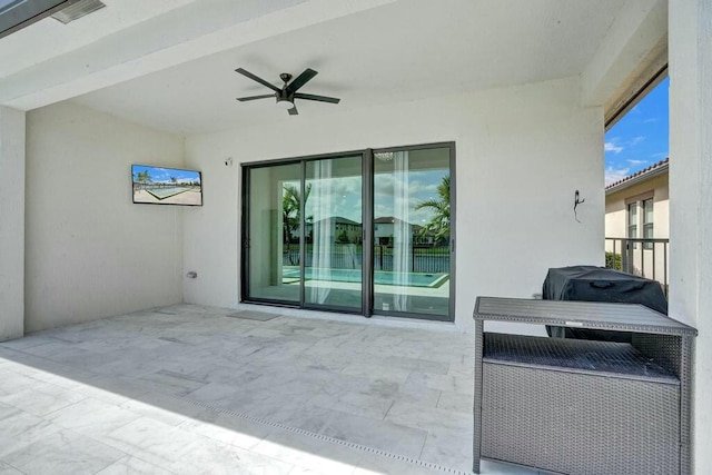 12170 N Baypoint Cir, Parkland, FL 33076 - view of patio / terrace with ceiling fan and visible vents