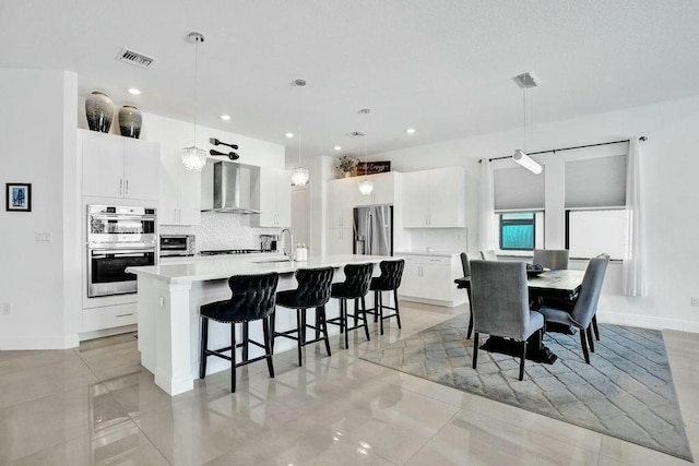 12170 N Baypoint Cir, Parkland, FL 33076 - dining space featuring a toaster, visible vents, recessed lighting, and light tile patterned floors