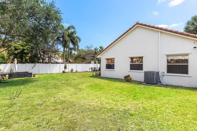 3803 S Lancewood Pl, Delray Beach, FL 33445 - view of yard with central air condition unit and fence