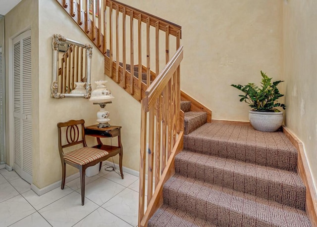 stairs with baseboards