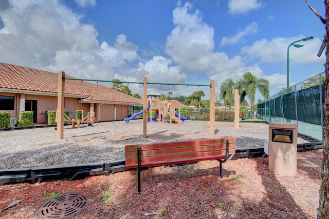 community playground featuring fence