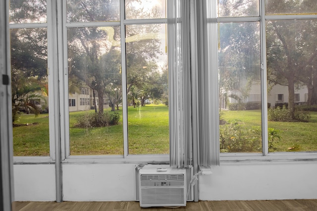 interior space with an AC wall unit