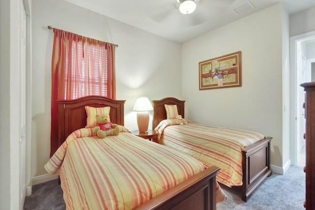 16211 Rosecroft Ter, Delray Beach, FL 33446 - carpeted bedroom featuring a ceiling fan, baseboards, and visible vents