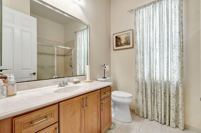 16211 Rosecroft Ter, Delray Beach, FL 33446 - full bath featuring vanity, tile patterned floors, a stall shower, and toilet